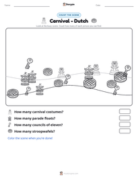 Carnival - Dutch printable worksheet preview