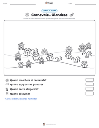 Anteprima della scheda stampabile di Carnevale - Olandese