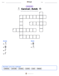 Carnival - Dutch printable worksheet preview