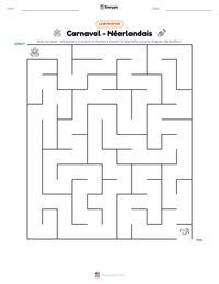 Aperçu de la feuille de travail imprimable Carnaval - Néerlandais