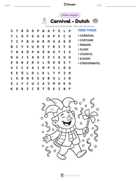 Carnival - Dutch printable worksheet preview
