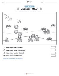 Matariki - Māori printable worksheet preview