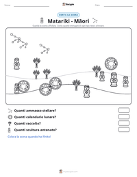 Anteprima della scheda stampabile di Matariki - Māori