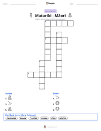 Matariki - Māori printable worksheet preview