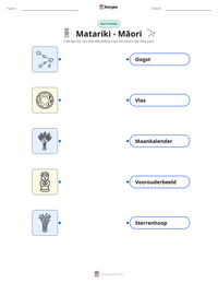 Matariki - Māori afdrukbare werkblad voorbeeld