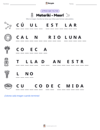 Vista previa de la hoja de trabajo imprimible de Matariki - Maorí