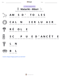 Aperçu de la feuille de travail imprimable Matariki - Māori