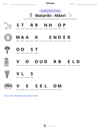 Matariki - Māori afdrukbare werkblad voorbeeld