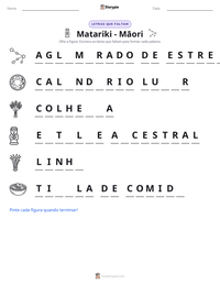 Prévia da folha de atividades imprimível Matariki - Māori