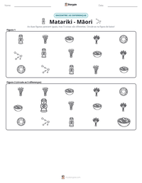 Prévia da folha de atividades imprimível Matariki - Māori
