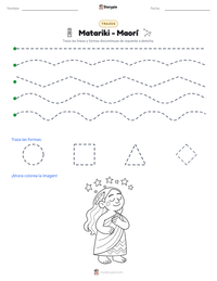 Vista previa de la hoja de trabajo imprimible de Matariki - Maorí