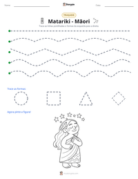 Prévia da folha de atividades imprimível Matariki - Māori