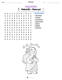Podgląd drukowalnego arkusza ćwiczeń Matariki - Maorysi