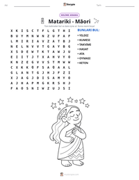 Matariki - Māori yazdırılabilir çalışma sayfası önizlemesi