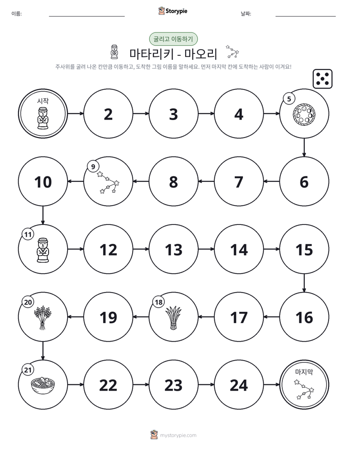주사위 굴리고 이동하기 게임