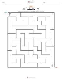 Vaisakhi printable worksheet preview