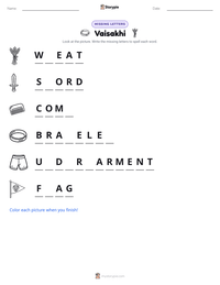 Vaisakhi printable worksheet preview