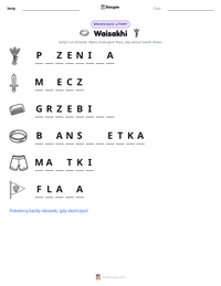 Podgląd drukowalnego arkusza ćwiczeń Waisakhi