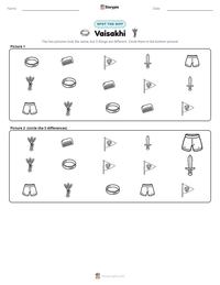 Vaisakhi printable worksheet preview