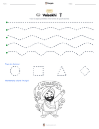 Aperçu de la feuille de travail imprimable Vaisakhi