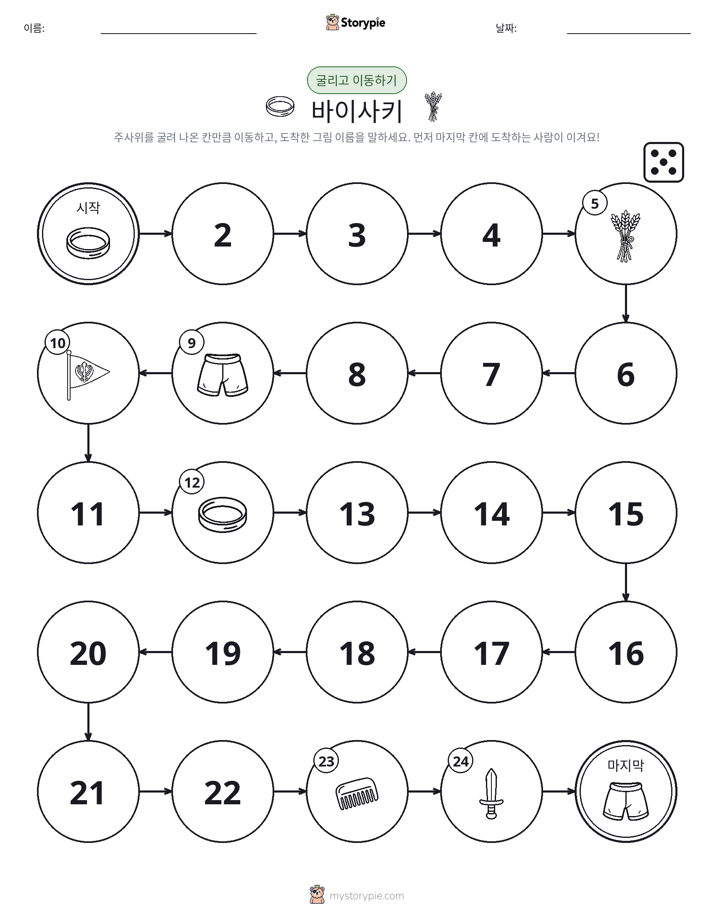 주사위 굴리고 이동하기 게임
