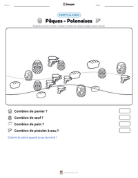 Aperçu de la feuille de travail imprimable Pâques - Polonaises