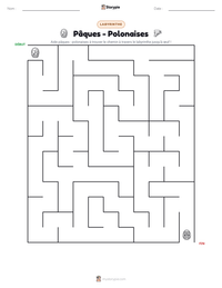 Aperçu de la feuille de travail imprimable Pâques - Polonaises