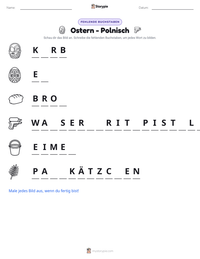 Ostern - Polnisch druckbare Arbeitsblatt Vorschau