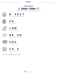 Easter - Polish printable worksheet preview