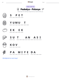 Paskalya - Polonya yazdırılabilir çalışma sayfası önizlemesi