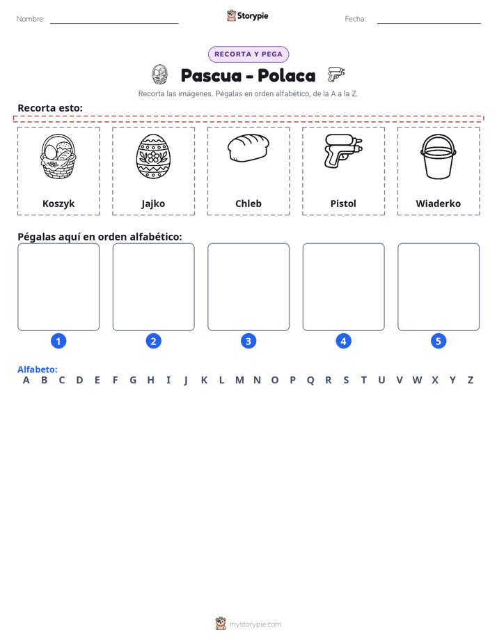 Cortar y Pegar el Alfabeto