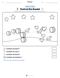 Aperçu de la feuille de travail imprimable Festival Boi-Bumbá