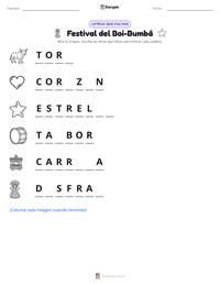 Vista previa de la hoja de trabajo imprimible de Festival del Boi-Bumbá