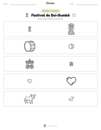 Prévia da folha de atividades imprimível Festival do Boi-Bumbá