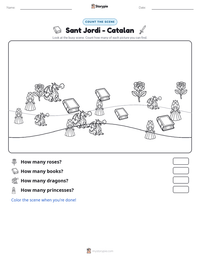 Sant Jordi - Catalan printable worksheet preview