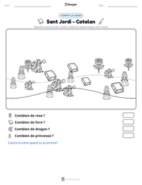 Aperçu de la feuille de travail imprimable Sant Jordi - Catalan
