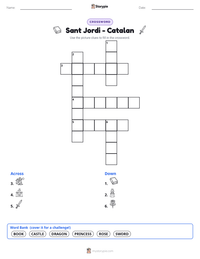 Sant Jordi - Catalan printable worksheet preview