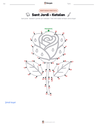 Sant Jordi - Katalan yazdırılabilir çalışma sayfası önizlemesi