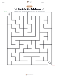 Sant Jordi - Catalaans afdrukbare werkblad voorbeeld