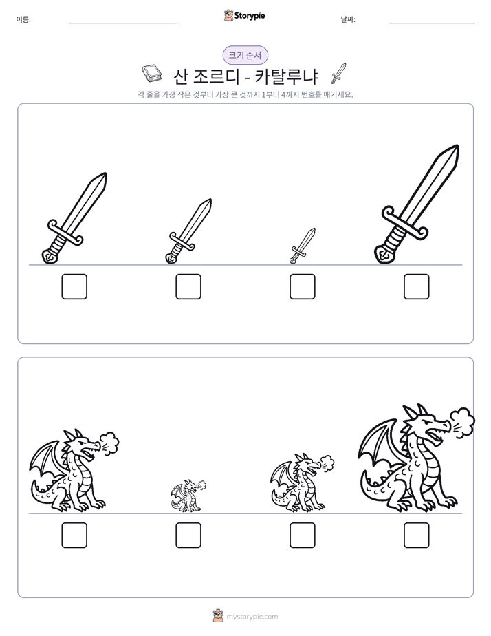 크기 순서