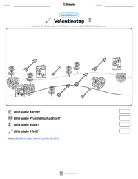 Valentinstag druckbare Arbeitsblatt Vorschau