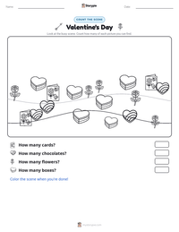 Valentine's Day printable worksheet preview