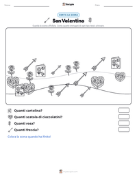 Anteprima della scheda stampabile di San Valentino