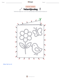 Valentijnsdag afdrukbare werkblad voorbeeld