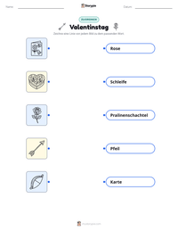 Valentinstag druckbare Arbeitsblatt Vorschau