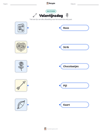 Valentijnsdag afdrukbare werkblad voorbeeld