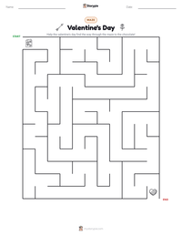 Valentine's Day printable worksheet preview