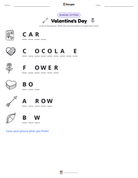 Valentine's Day printable worksheet preview