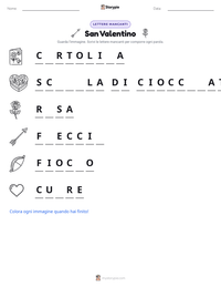 Anteprima della scheda stampabile di San Valentino