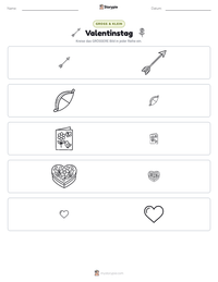 Valentinstag druckbare Arbeitsblatt Vorschau